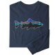 Patagonia Men's Long-Sleeved Fitz Roy Trout Responsibili-Tee / Navy Blue